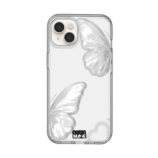 White Elegant Butterfly Case